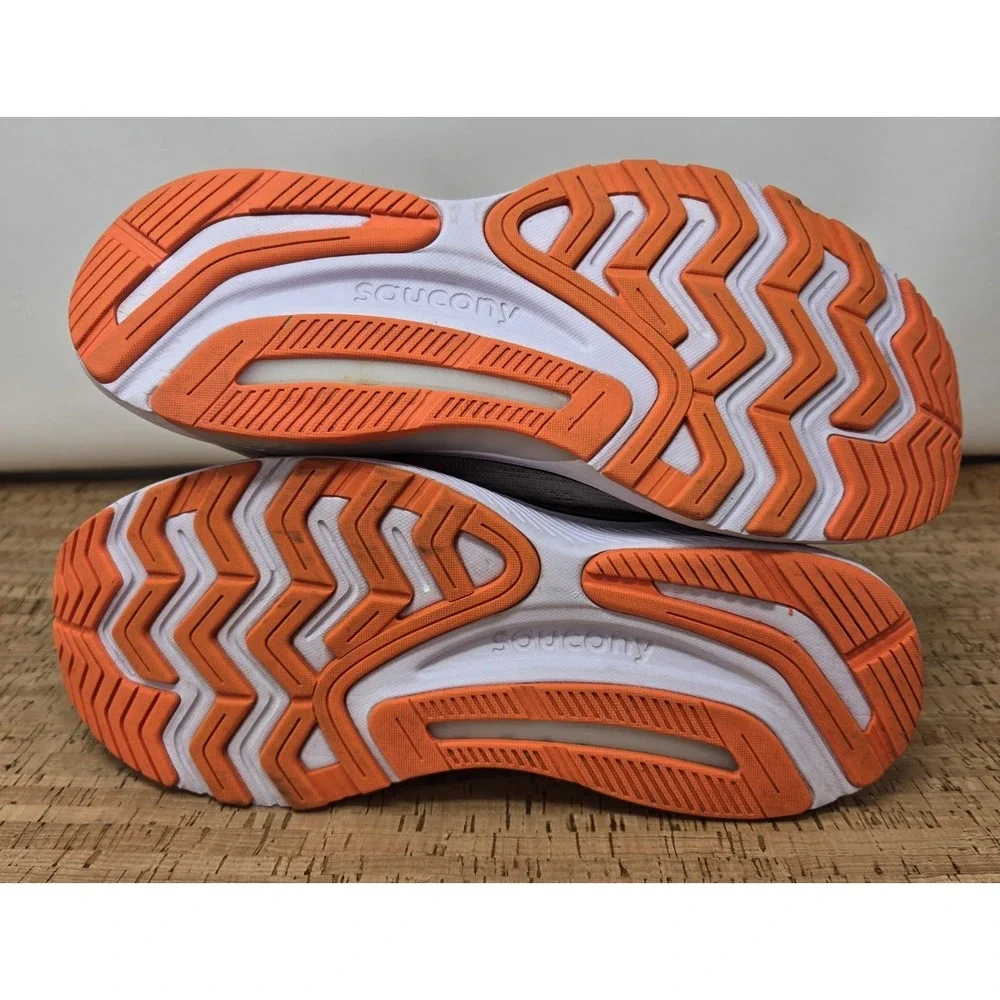 Saucony Shoes Mens 8.5 Jackalope Guide 14 Lace Up Running Gray/Orange Sneakers
